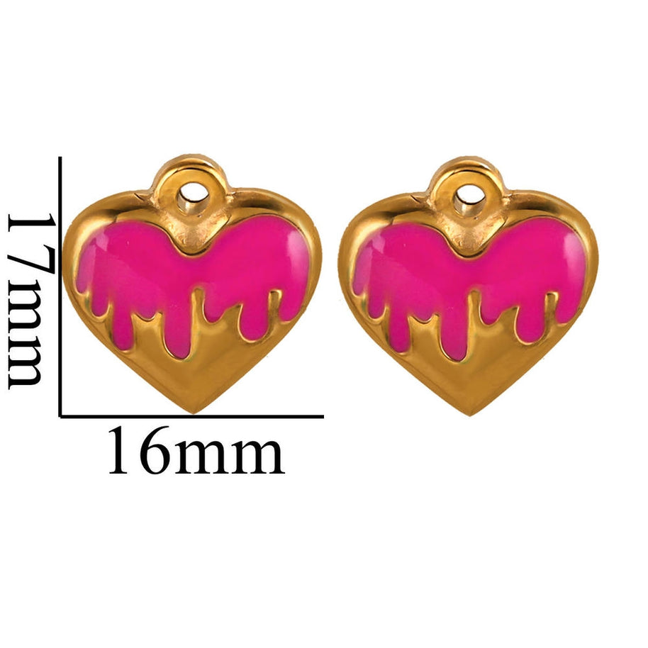 European Vintage Dragon Scale Heart Pendant Steel 18K Gold