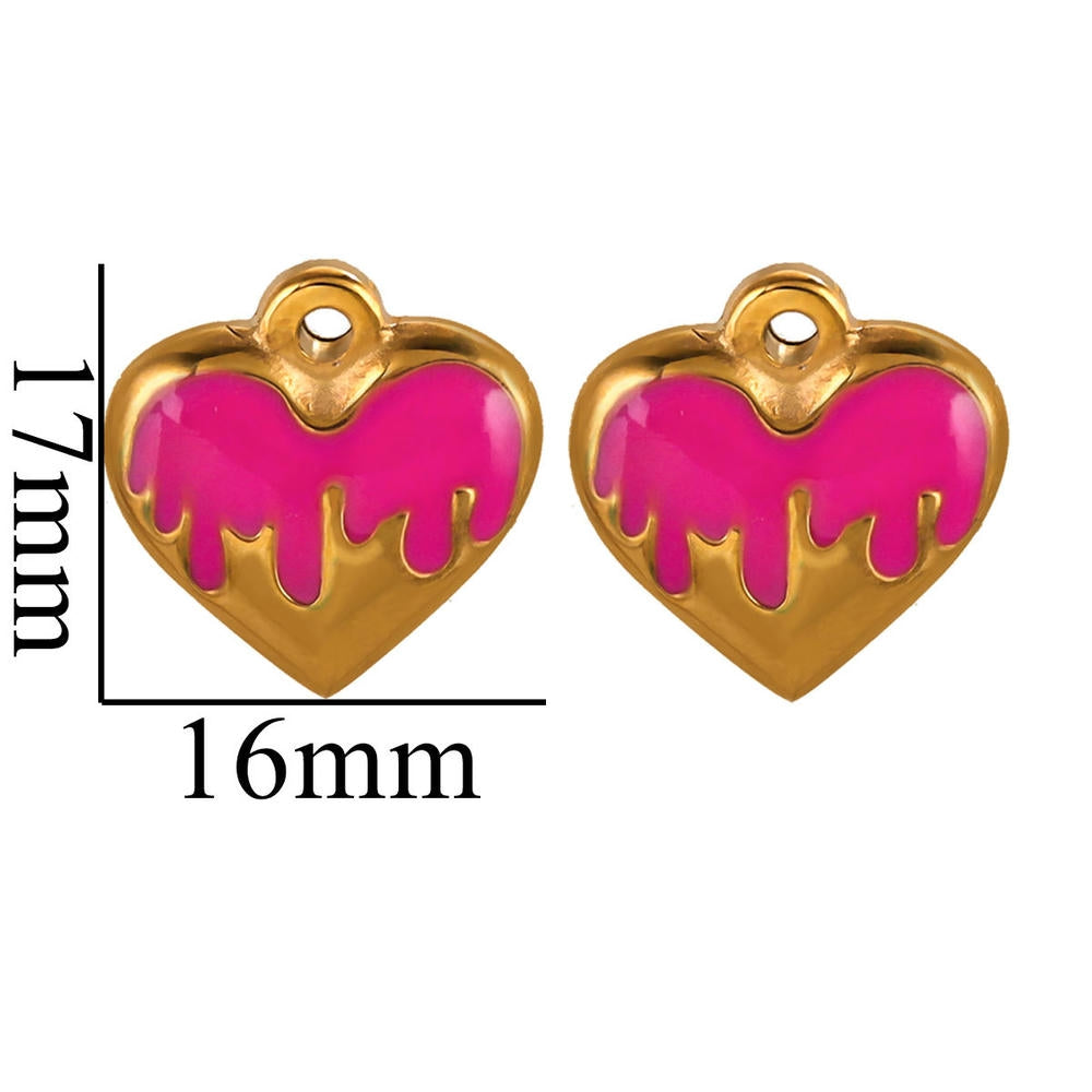 European Vintage Dragon Scale Heart Pendant Steel 18K Gold