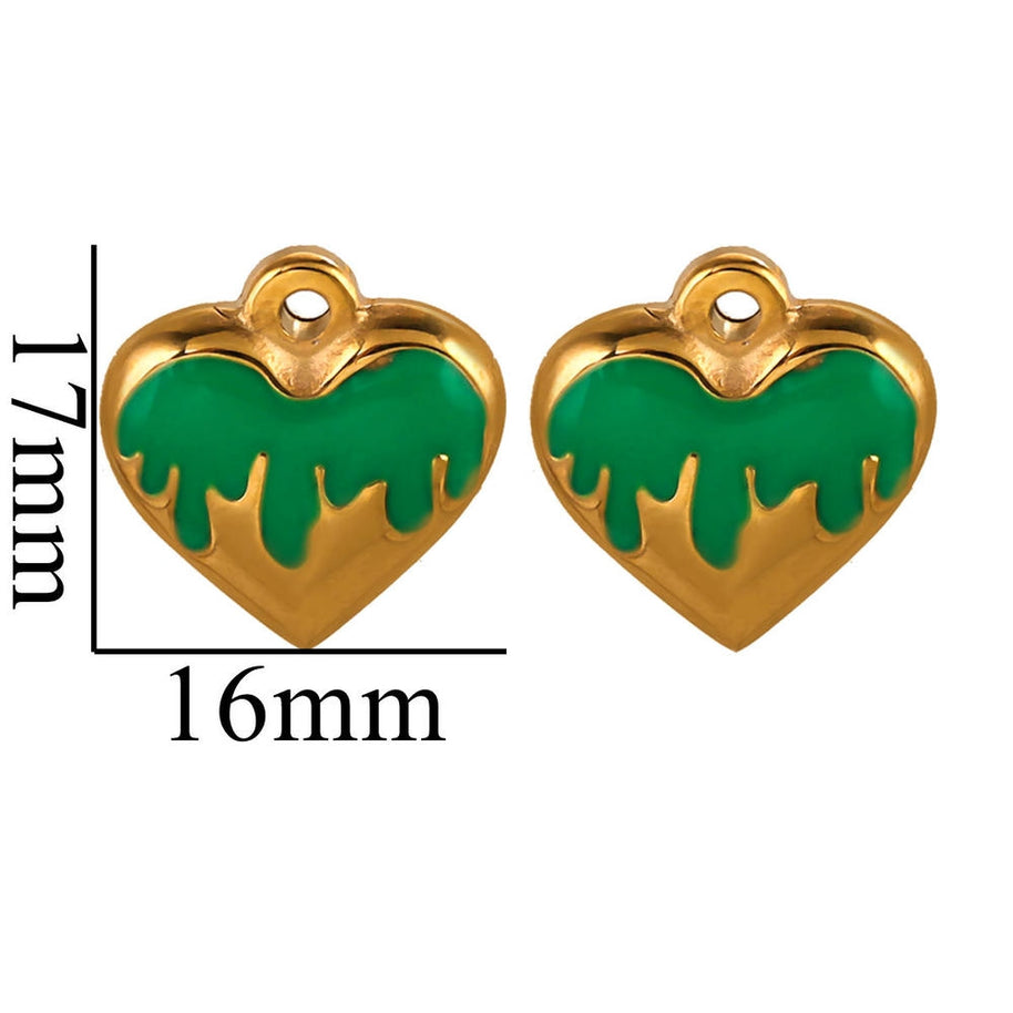 European Vintage Dragon Scale Heart Pendant Steel 18K Gold
