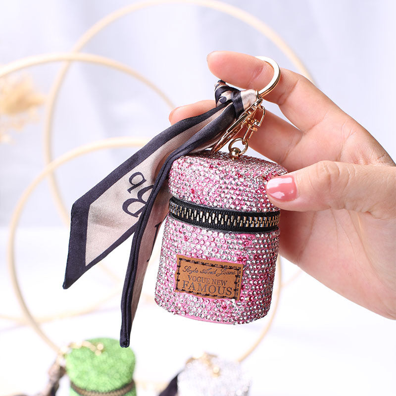 Rhinestones Headphone Pouch | Keychain Zero Bag | Luxury