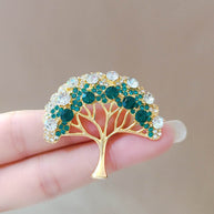 Money Tree Brooch | Crystal Plant Pin | Lucky Gift JXBS417