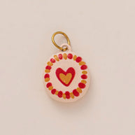 Color Heart Print DIY Shoe Charm 18K Gold Steel JX26041263GK