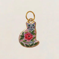 Cute Cat Ceramic Enamel Pendant Steel DIY Jewelry Wholesale