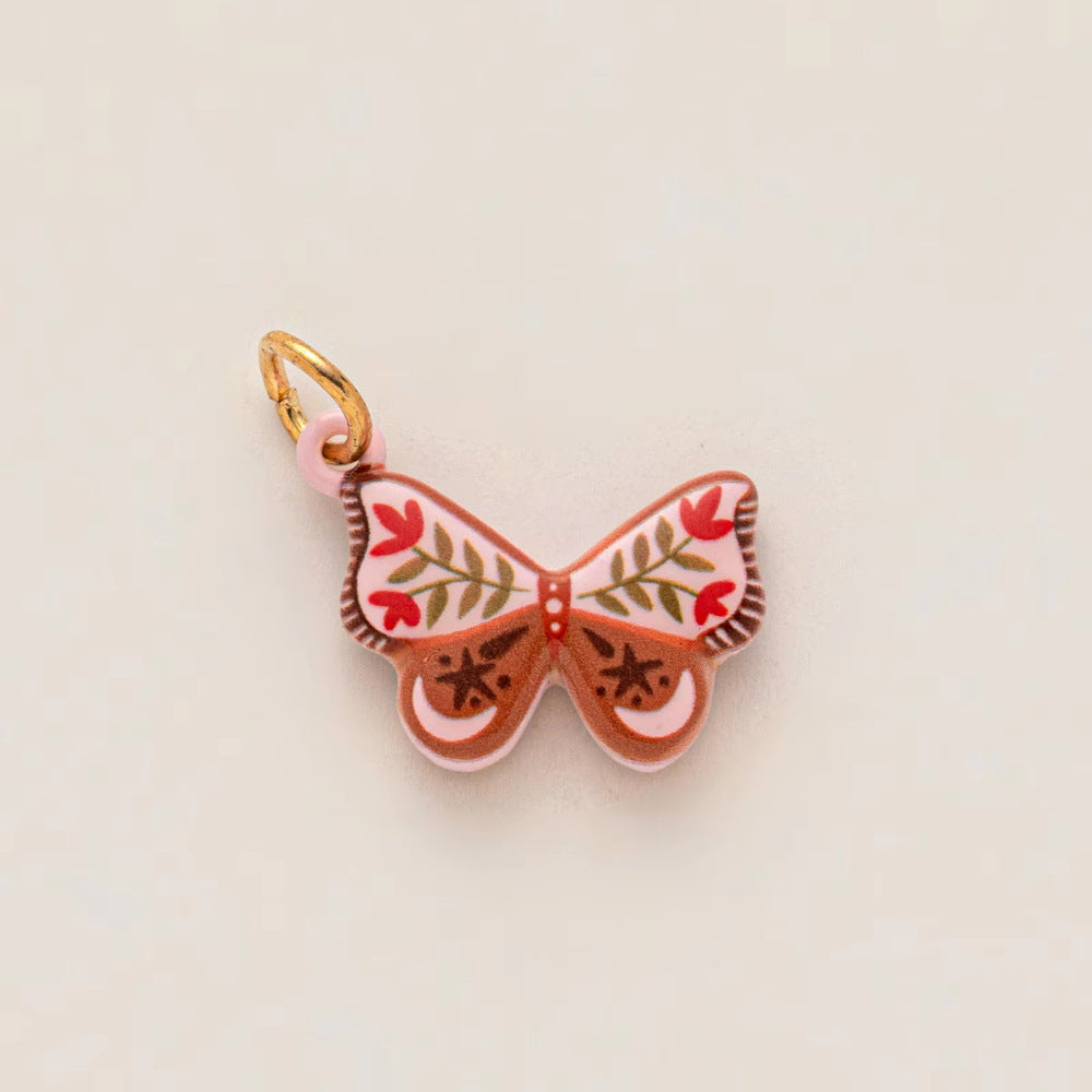 Colorful Pumpkin Bird Enamel Pendant 18K Gold Plated Women