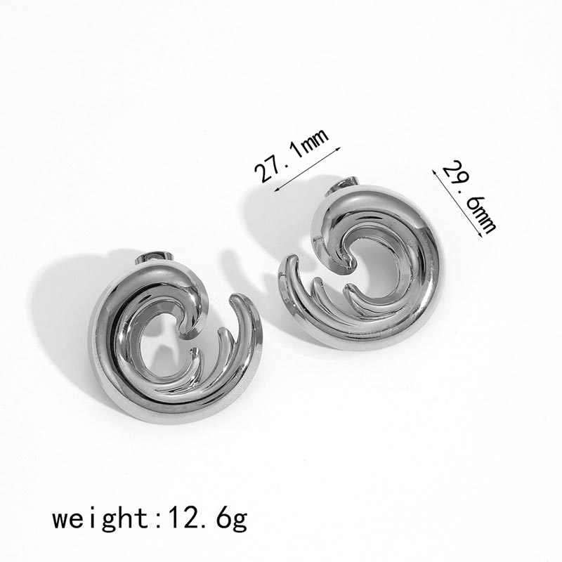 Ocean Wave Stud Earrings