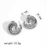Ocean Wave Stud Earrings