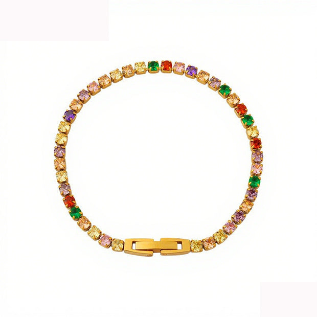 Colorful 3mm Tennis Bracelet JME330-M