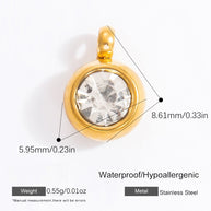 6mm Birthstone Single Pendant Steel Necklace Charm JXPJ91627A