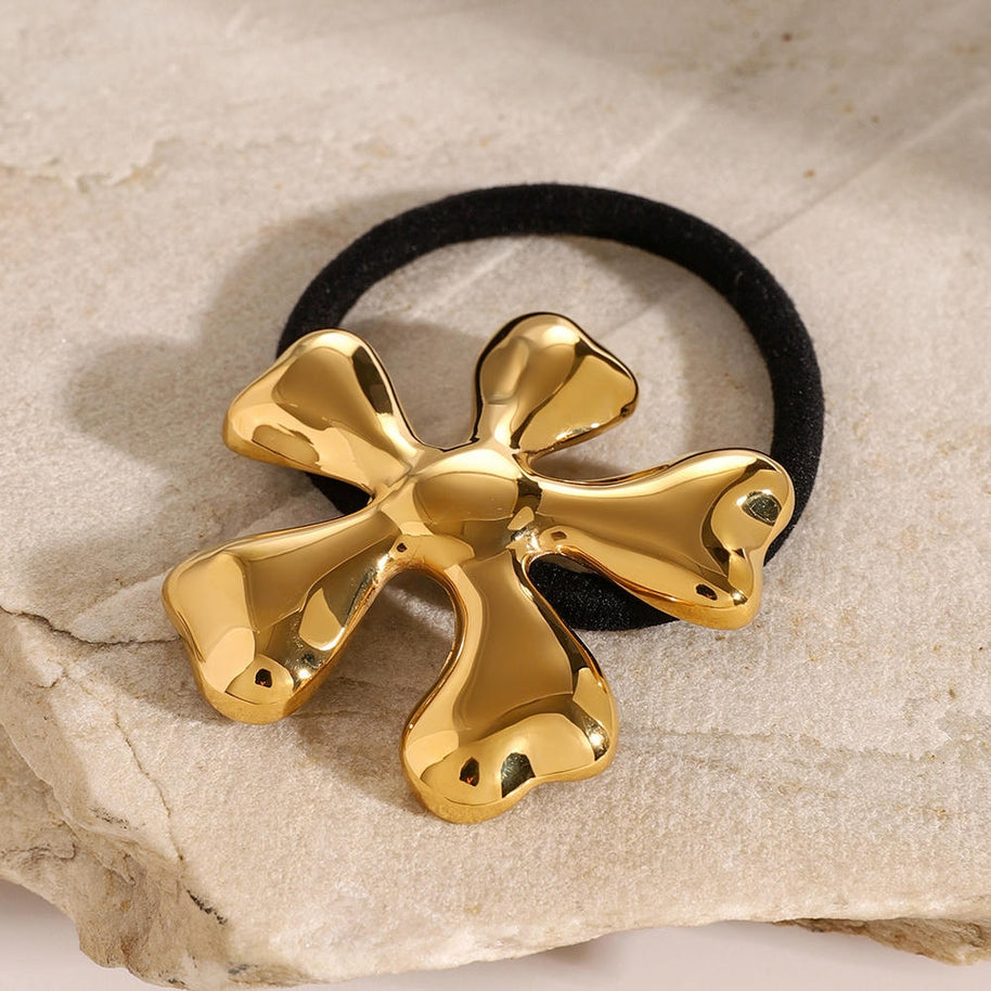 Flower Hair Tie Stainless Steel Scrunchie JXH2406017