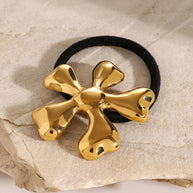 Flower Hair Tie Stainless Steel Scrunchie JXH2406017