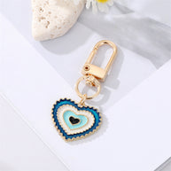 Evil Eye Keychain | Colorful Drop Charm | Heart Shape