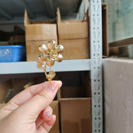 Emerald Flower Brooch | Green Crystal Pin | Women's Blazer