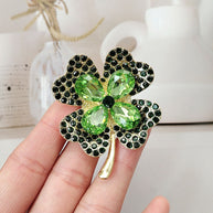Green Clover Brooch | Four Leaf Lucky Pin | Women's Gift