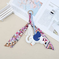 Dumbo Keychain | Cute Leather Tassel Scarf Bag Charm