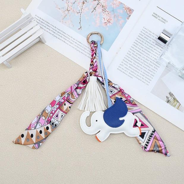 Dumbo Keychain | Cute Leather Tassel Scarf Bag Charm