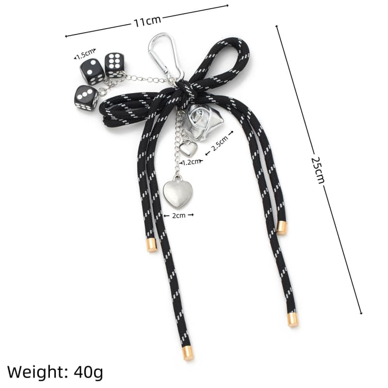 Multi Heart Charm Bow Bagpack Keychain JJXNK250803U