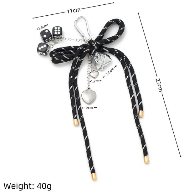 Multi Heart Charm Bow Bagpack Keychain JJXNK250803U