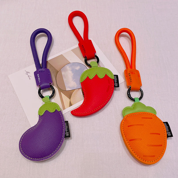 Carrot Keychain | Leather Vegetable Charm | Cute Gift