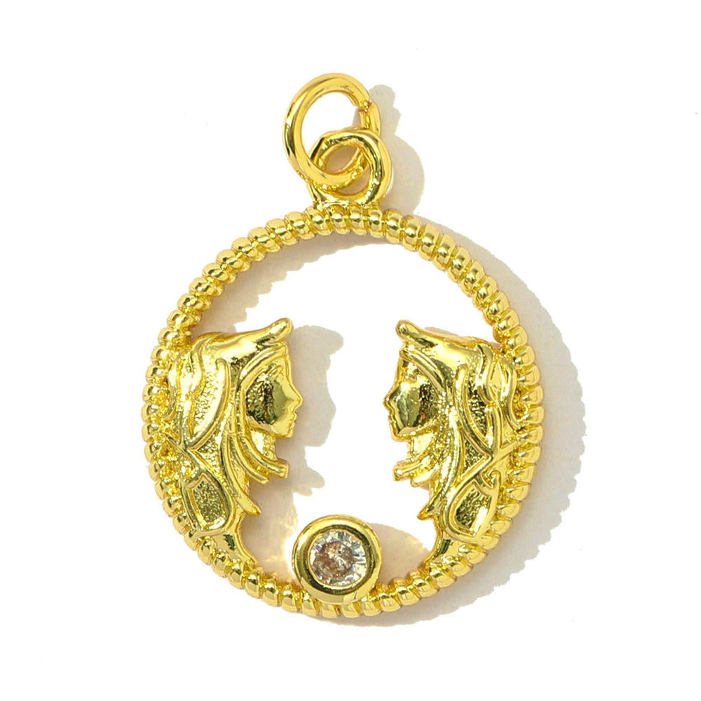 Personalized Zodiac Pendant | Libra Scorpio Zircon Charm