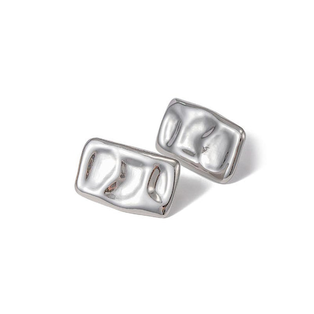 Textured Rectangle Stud Earring