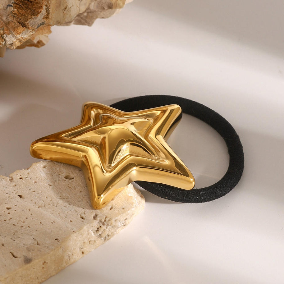 Star Hair Tie Stainless Steel Ponytail Band JXH2408014