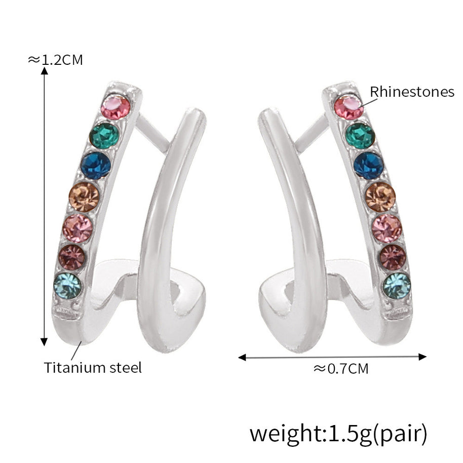 Two Row C Stud Earring JMF1620