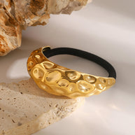 18K Gold C Shape Hair Tie Ponytail Holder JXH2408010