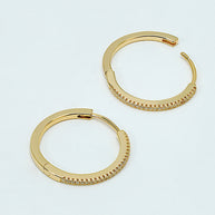 Medium Pave Huggie Hoop