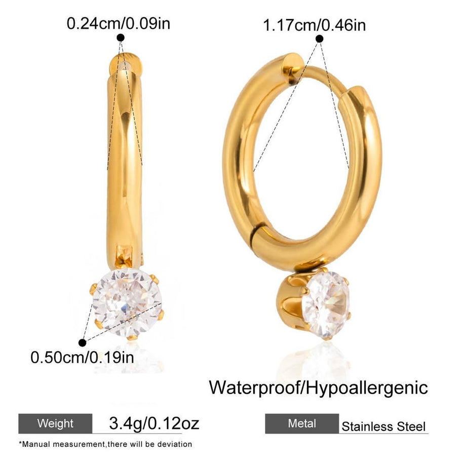 Hoop Earrings | Zircon Stainless Steel | Non-Tarnish Luxury