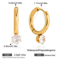 Hoop Earrings | Zircon Stainless Steel | Non-Tarnish Luxury