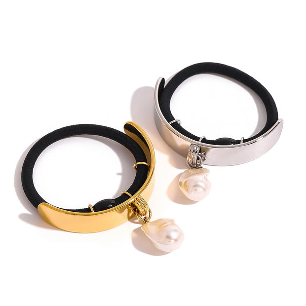 Pearl Hair Rope Metal Elastic Ins Style Tie JXH2408001