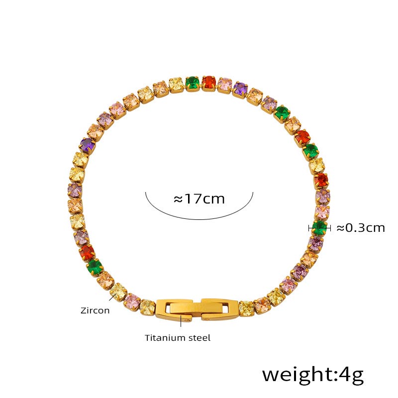 Colorful 3mm Tennis Bracelet