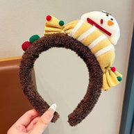 Plush Reindeer Headband | Fluffy Christmas Tree Hair Clip