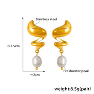 Spiral Pearl Earring