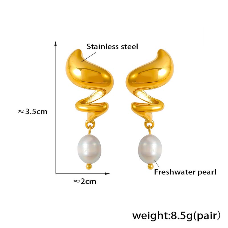 Spiral Pearl Earring