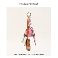 H-Style Slipper Keychain | Leather Tassel Ribbon Bag Charm