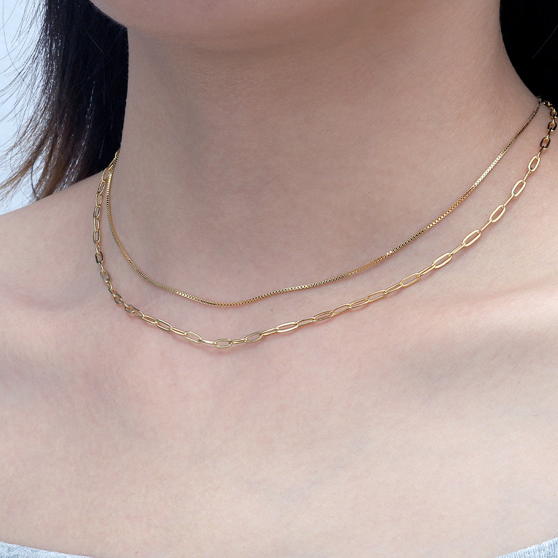 0.75mm Sterling Silver Box Chain Necklace