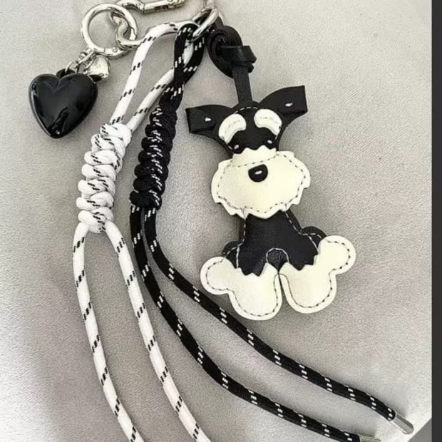 Cool Black And White Schnauzer Bag Charm JMM123