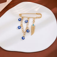 Evil Eye And Feather Paperclip Brooch JDDZ345