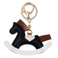 Cartoon Rocking Horse Charm | Lovely Leather Keychain Decor