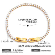 Tennis Bracelet | Zircon Luxury | Stainless Steel Women's
