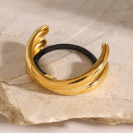 Cross Hair Tie Stainless Steel Ponytail Band JXH2408012