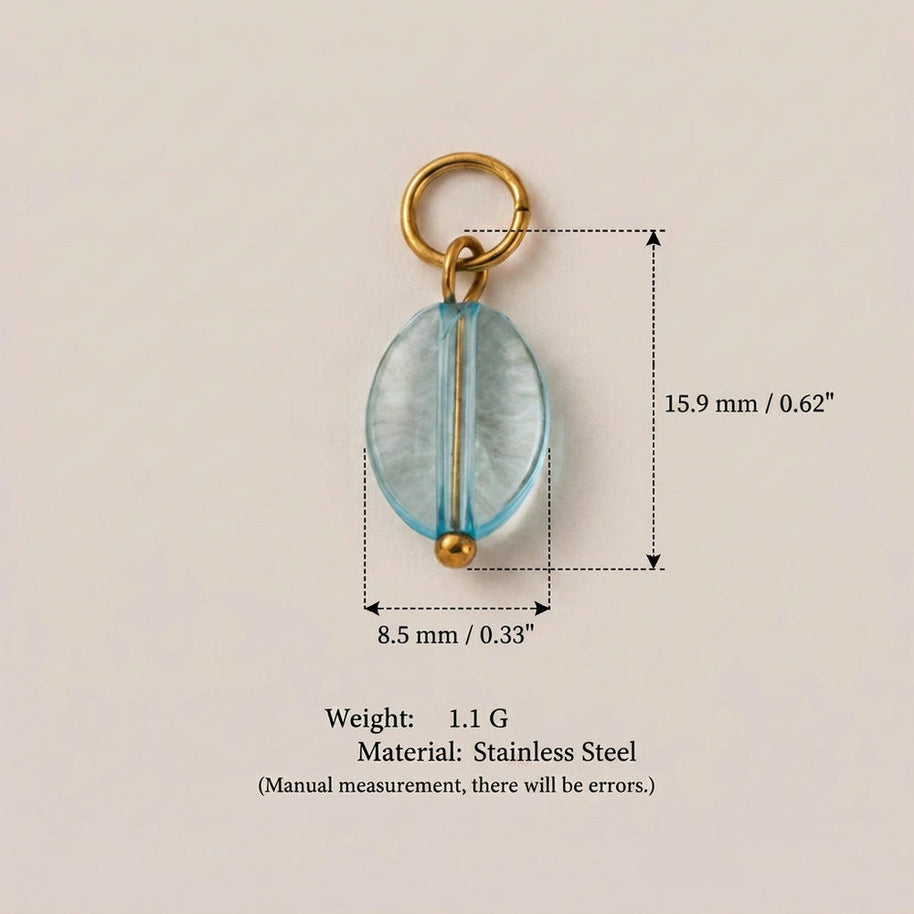Vintage Gemstone Crystal Stainless Steel DIY Pendants Charm