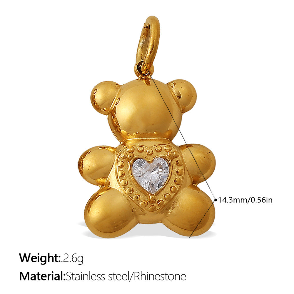 Cute Animal Charm Set Steel 18K Gold Plated DIY Versatile
