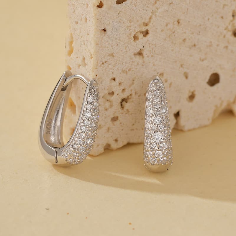 Pave U Hoop Earring JAN6187