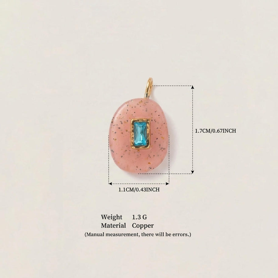 Glass Zircon DIY Pendants Dopamine Colorful Birthstone Charm