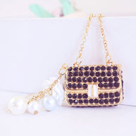 Camellia Keychain | Rhinestones Car Charm | Women's Purse