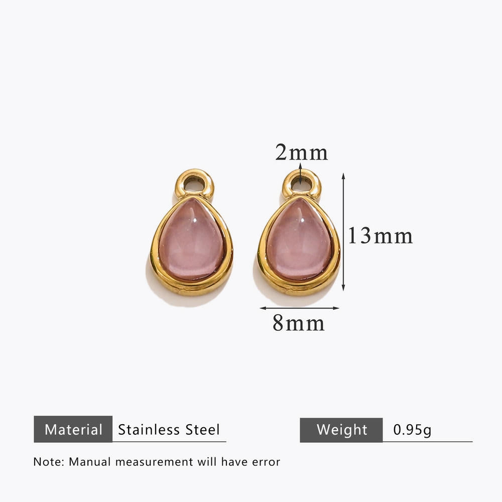 European Vintage Tiger Eye Pendant Earring Charm 18K Gold