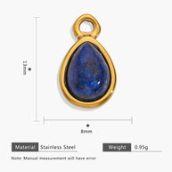 European Vintage Tiger Eye Pendant Earring Charm 18K Gold