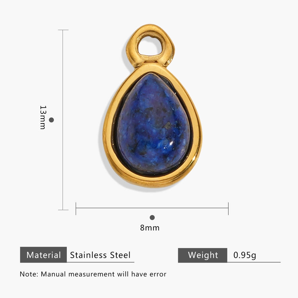 European Vintage Tiger Eye Pendant Earring Charm 18K Gold